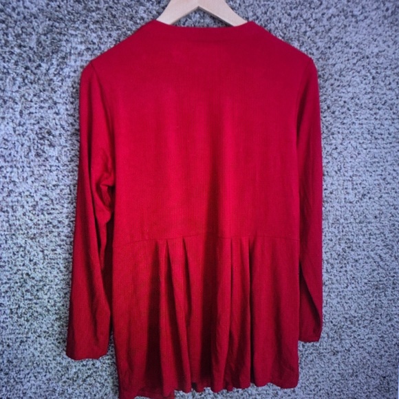 Vibrant Red Long Sleeve Cardigan - Picture 7 of 7